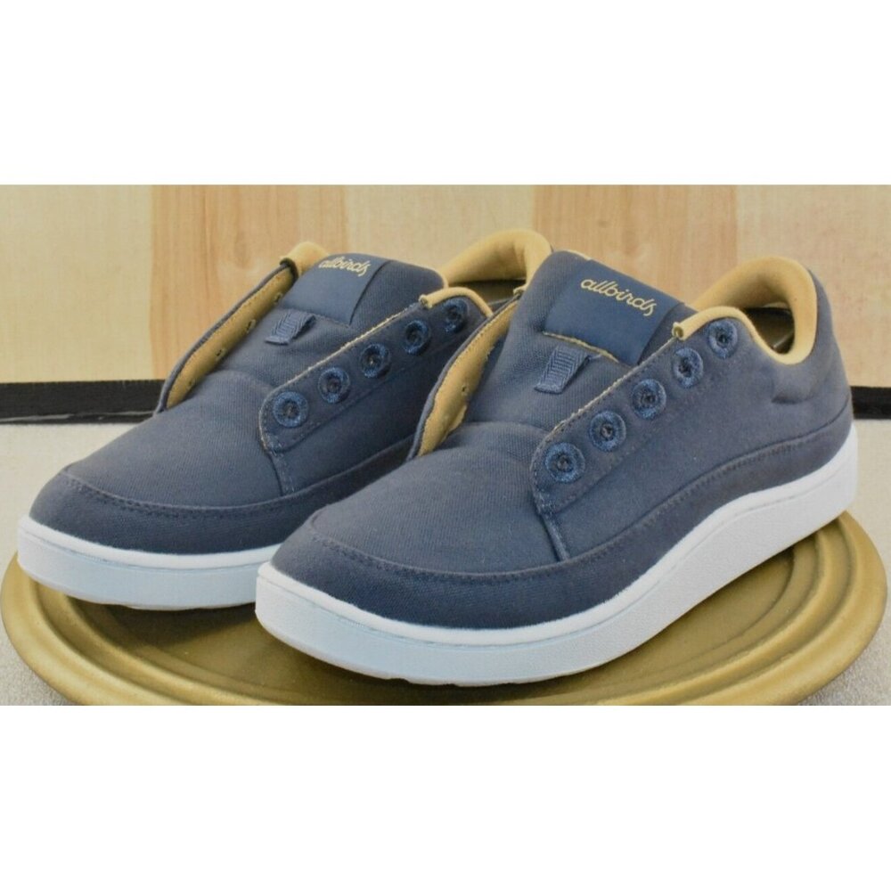 🌹Allbirds Canvas Pacers Women's Shoes Size 11 Navy Blue Sneaker Organic  -Flaws-
